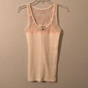 Pink&White Lace Tank Top