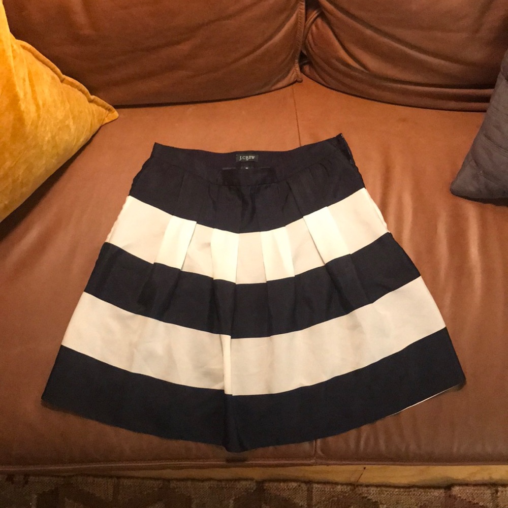 Jcrew navy and white skirt