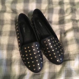 F21 Heart Stud Loafers