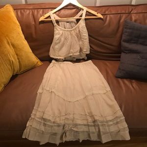 Free People light cotton crop top and flowy skirt