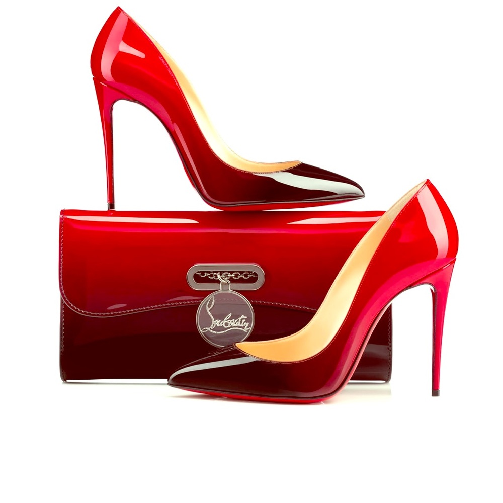 Pigalle Follies Degrade Red Sole Pump, Black/Red