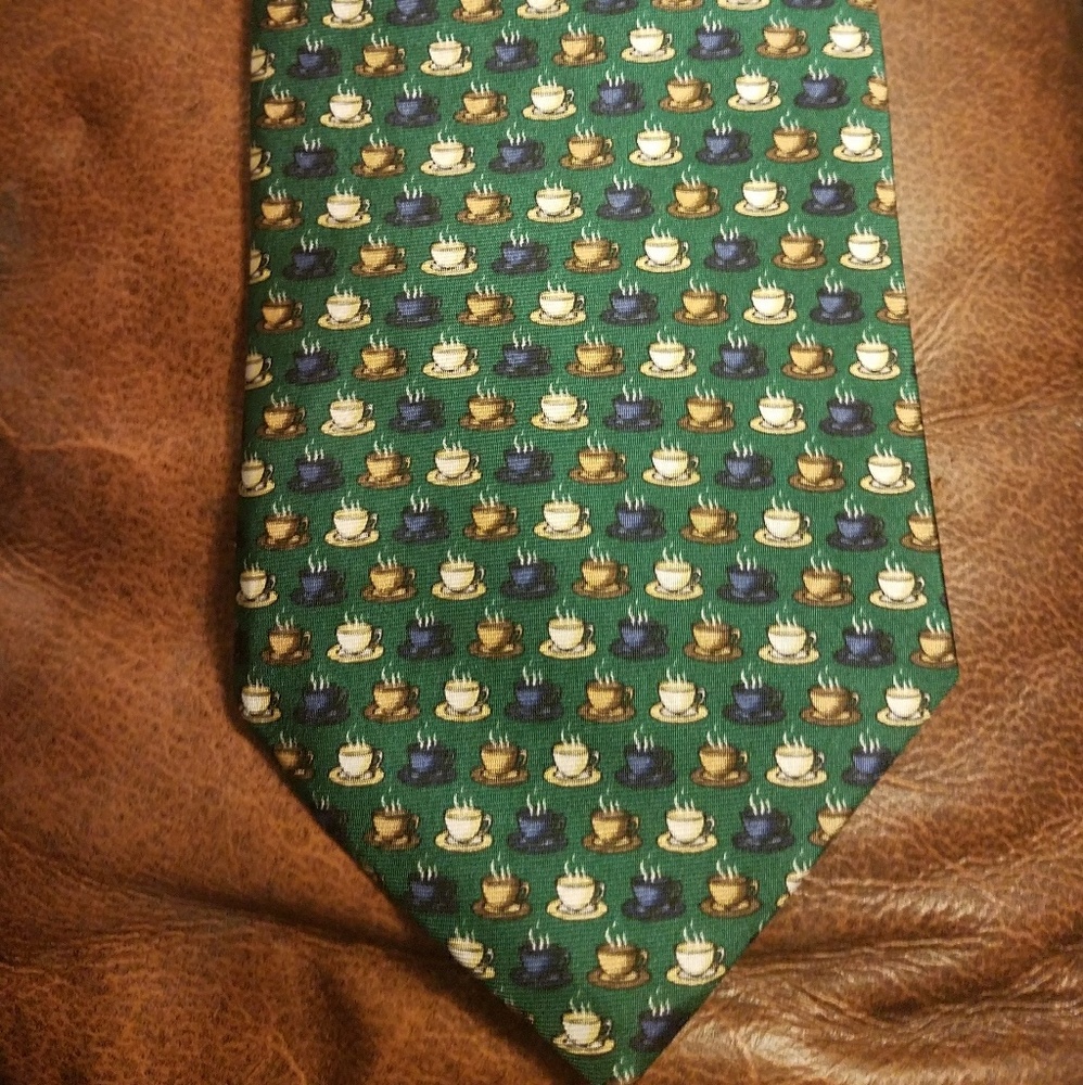 Lord & Taylor Silk Tie, Coffee Cups