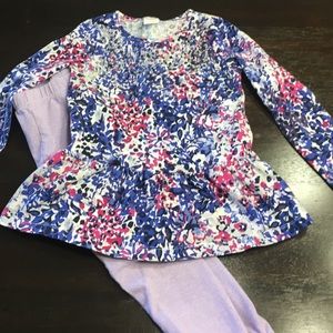 Gymboree long sleeve shirt and purple leggings