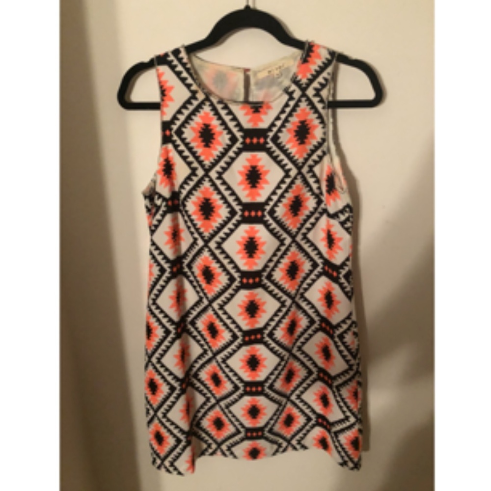 Neon pink and white pattern summer dress