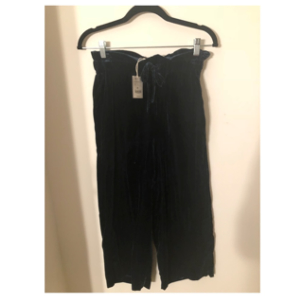 Brand New Hunter Green Mid Length Velvet Pants