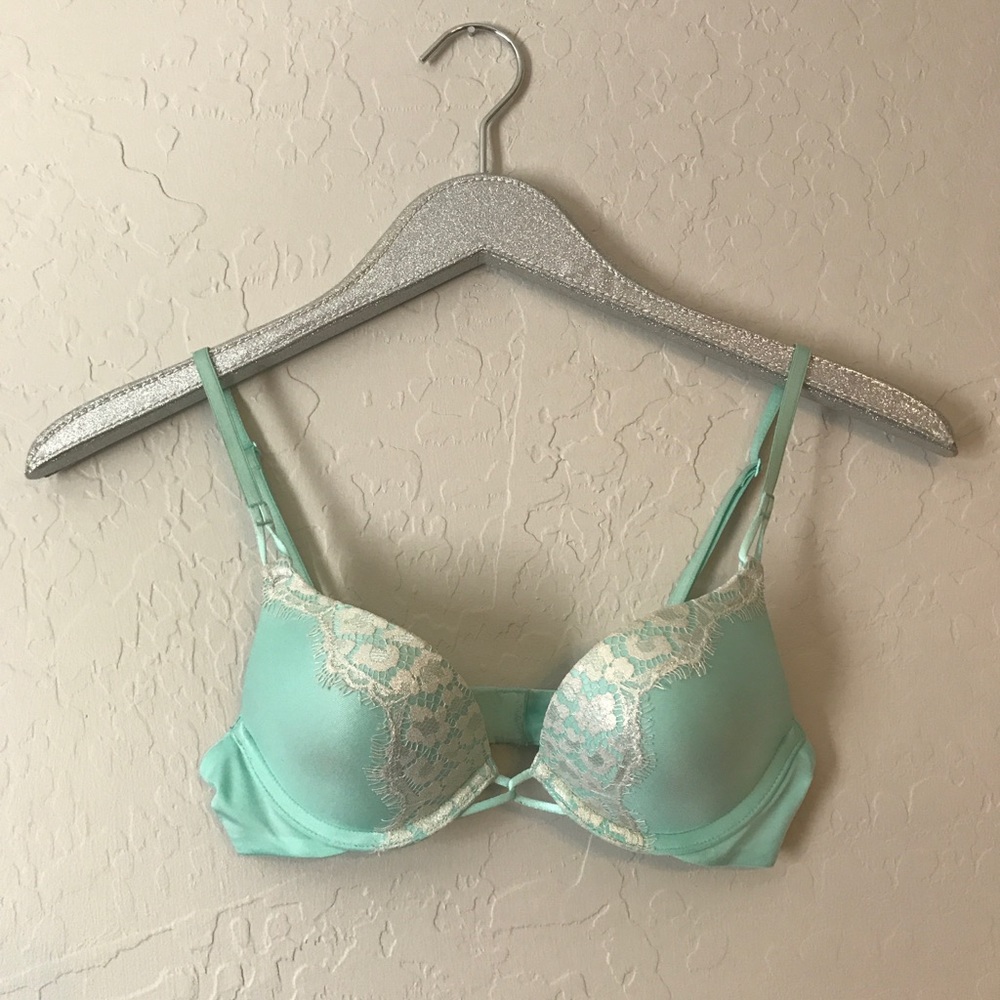 Blue Victorias Secret Bombshell Push Up Bra
