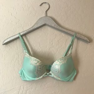 Blue Victorias Secret Bombshell Push Up Bra