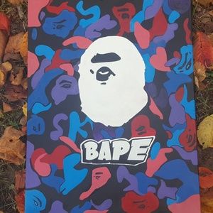 "BAPE APE" GLOW IN THE DARK PAINTING 24 X 18 