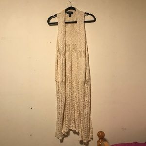 forever 21 long sleeveless cardigan!