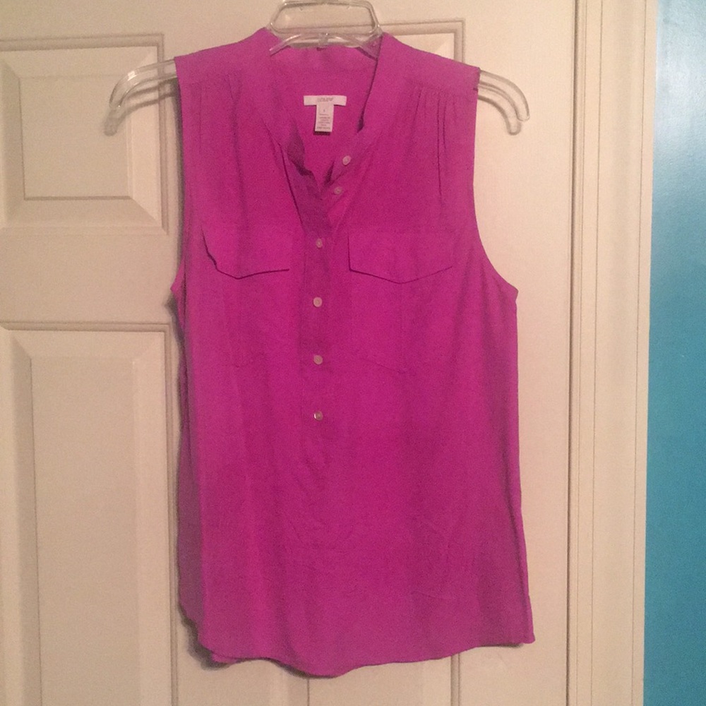 .JCrew Elodie sleeveless blouse in bright dahlia