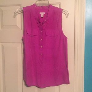 .JCrew Elodie sleeveless blouse in bright dahlia