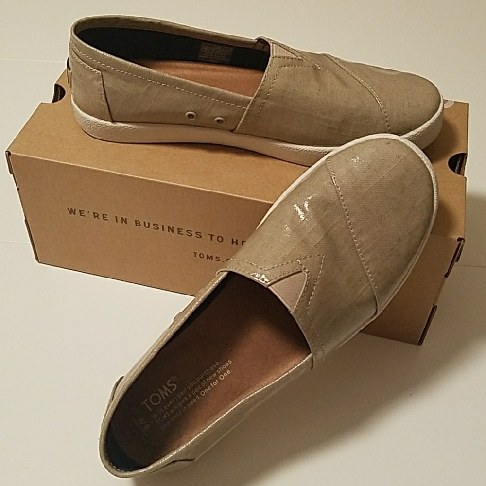 Toms Avalon Oxford tan patent linen