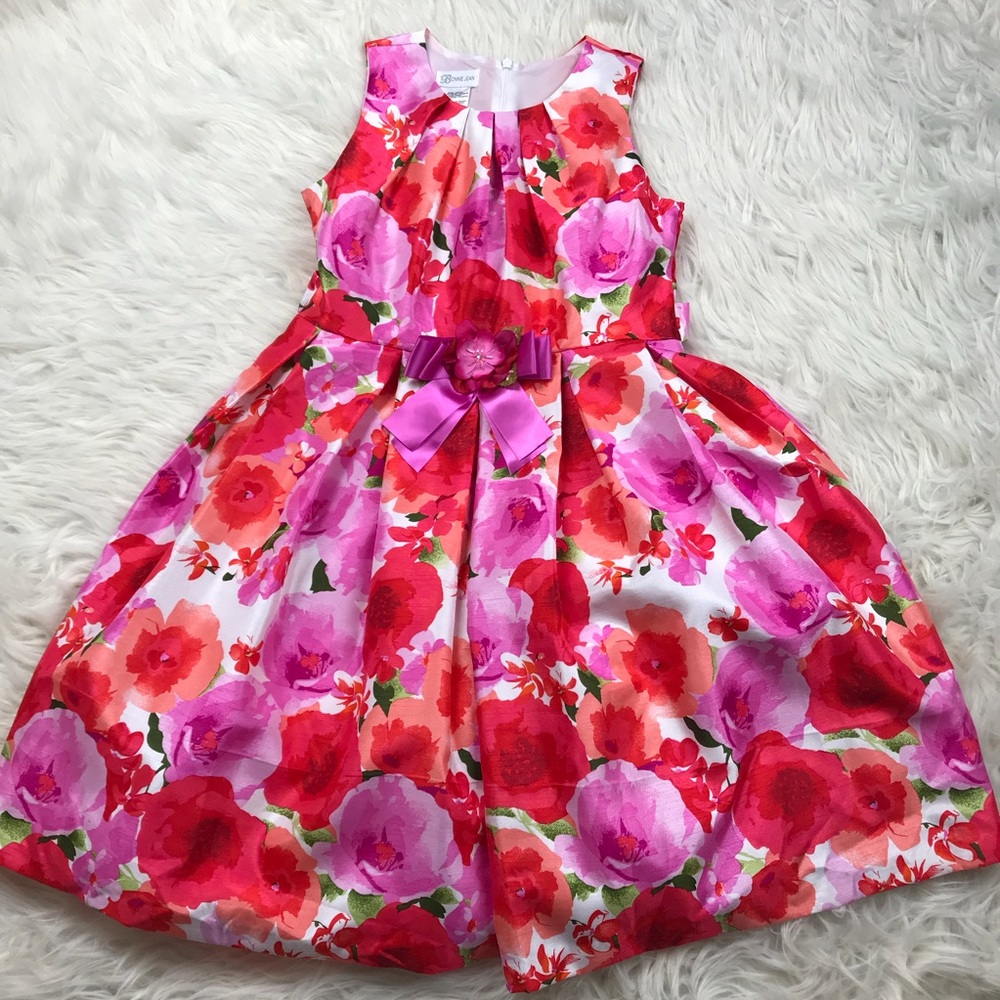 Bobbie Jean dress size 14 pink and red flowers