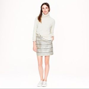 JCrew Gold Stripe Mini skirt, size 8.