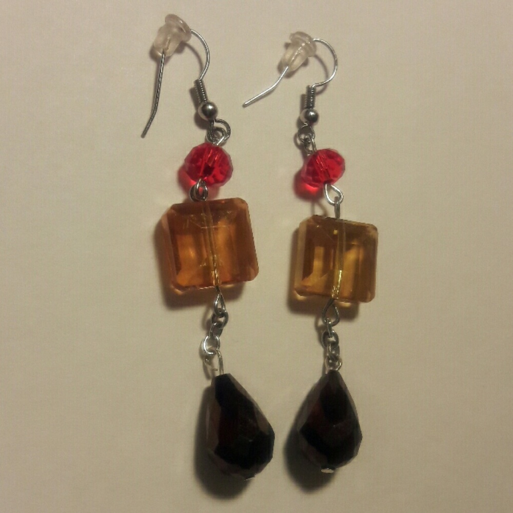 DebbBees #156 Beautiful Tri-Colored Earrings