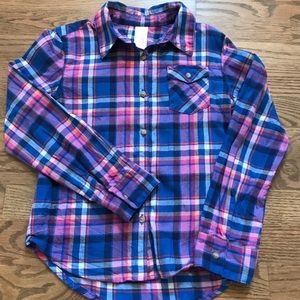 Cat and Jack Shirts & Tops - Cat and Jack girls size 7-8 plaid button up shirt Cat and Jack Shirts & Tops - Cat and Jack girls size 7-8 plaid button up shirt