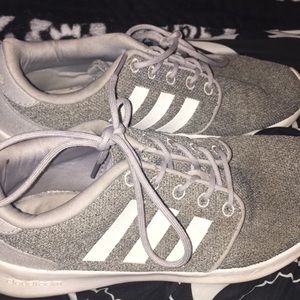Grey adidas cloud foam tennis shoes