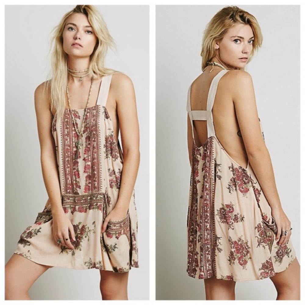 Floral Free People Apron Border Dress