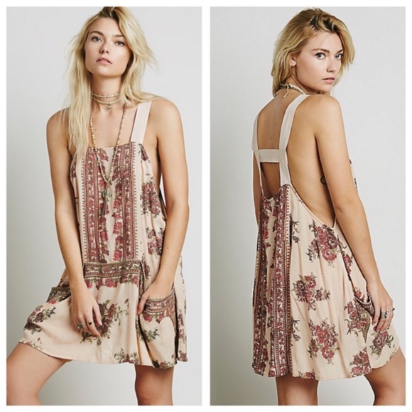 Floral Free People Apron Border Dress - Picture 1 of 5