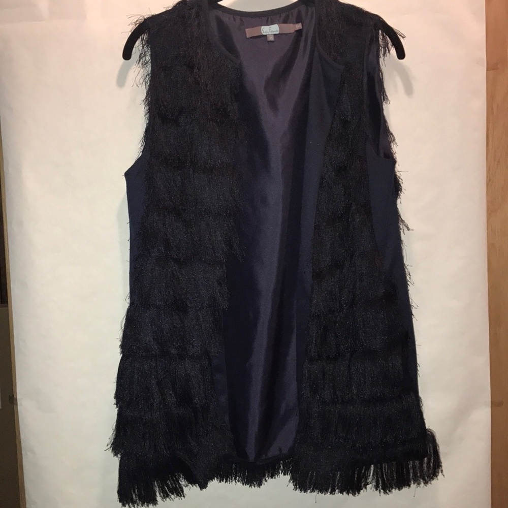 Anthropologie blue furry vest