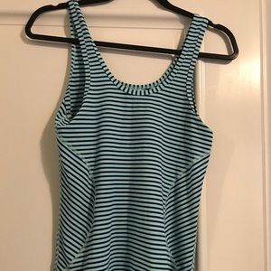 Zella athletic tank shirt blue striped medium