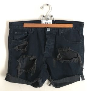 One Teaspoon Black Bandit Shorts