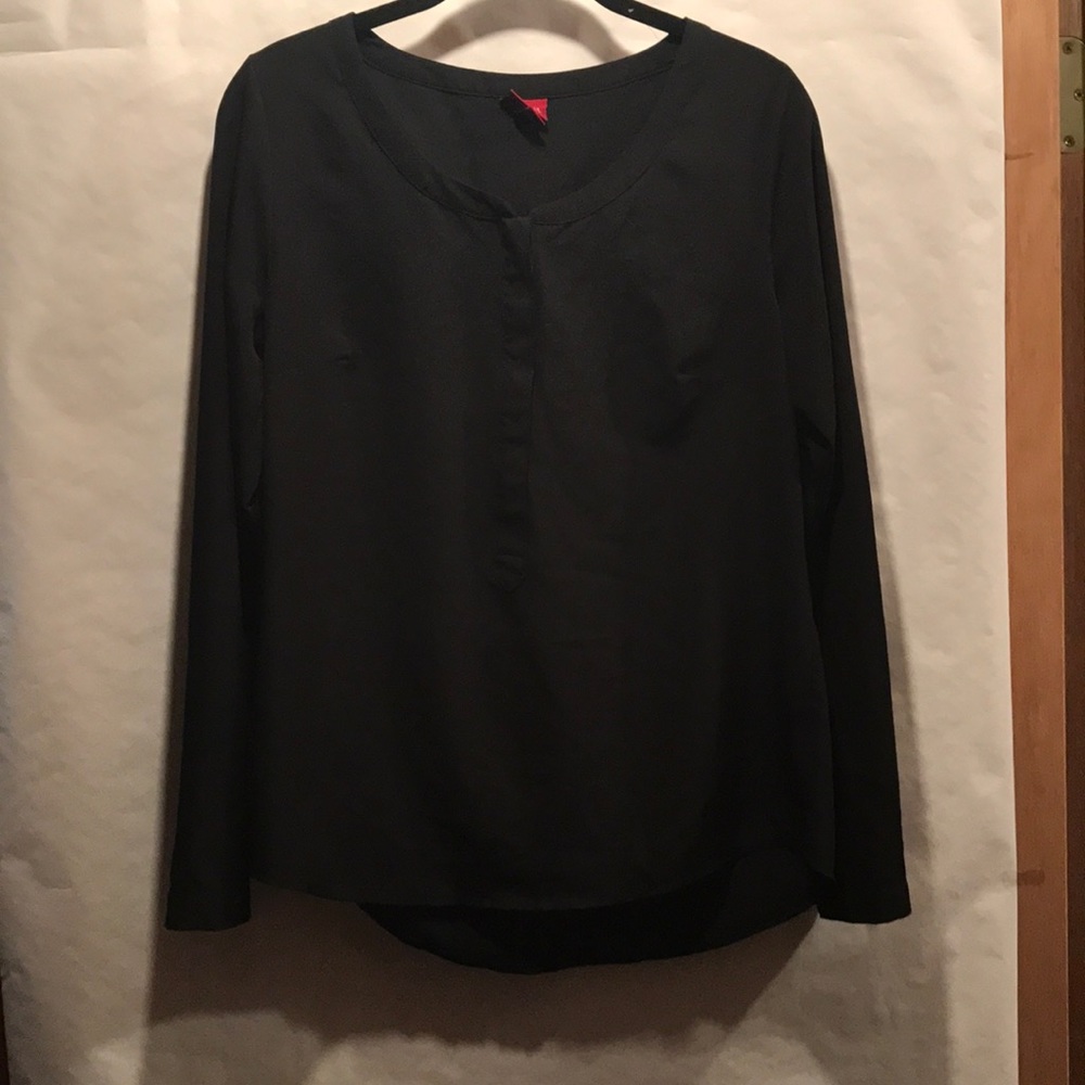 Merona long -sleeve black button up blouse