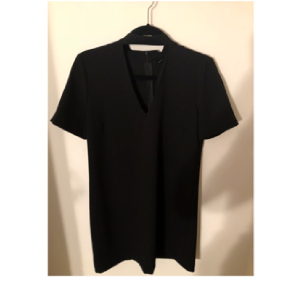 Black Short Sleeve Choker Dress