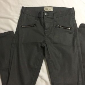 Current/Elliott soho zip stiletto coated pants 25