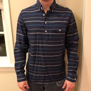J.crew blue striped flannel popover