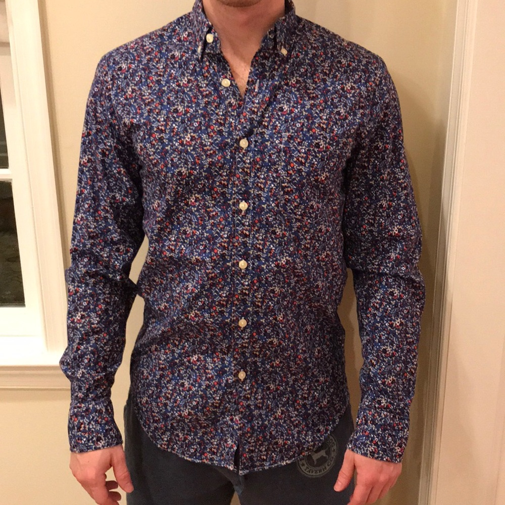 J.crew floral cotton button down