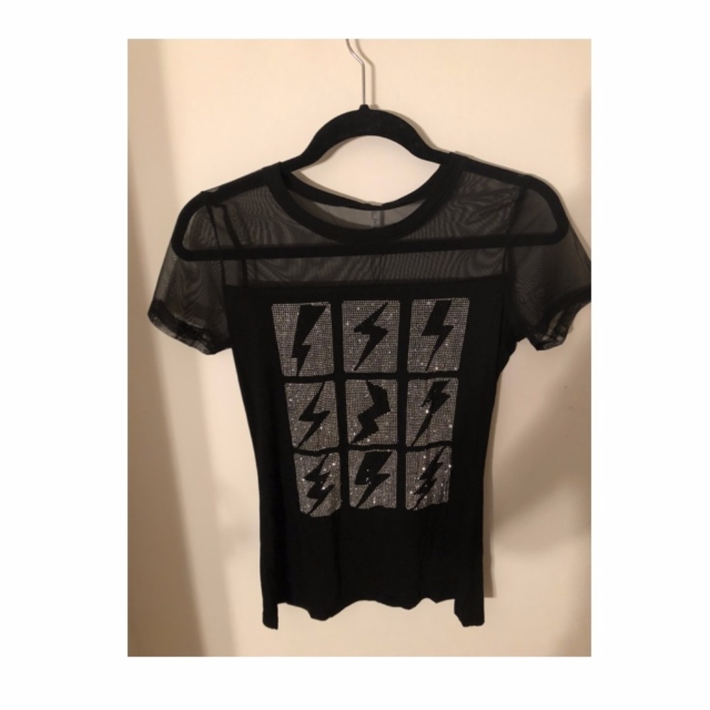 Brand New Electric Lightening Bolt Mesh T-Shirt