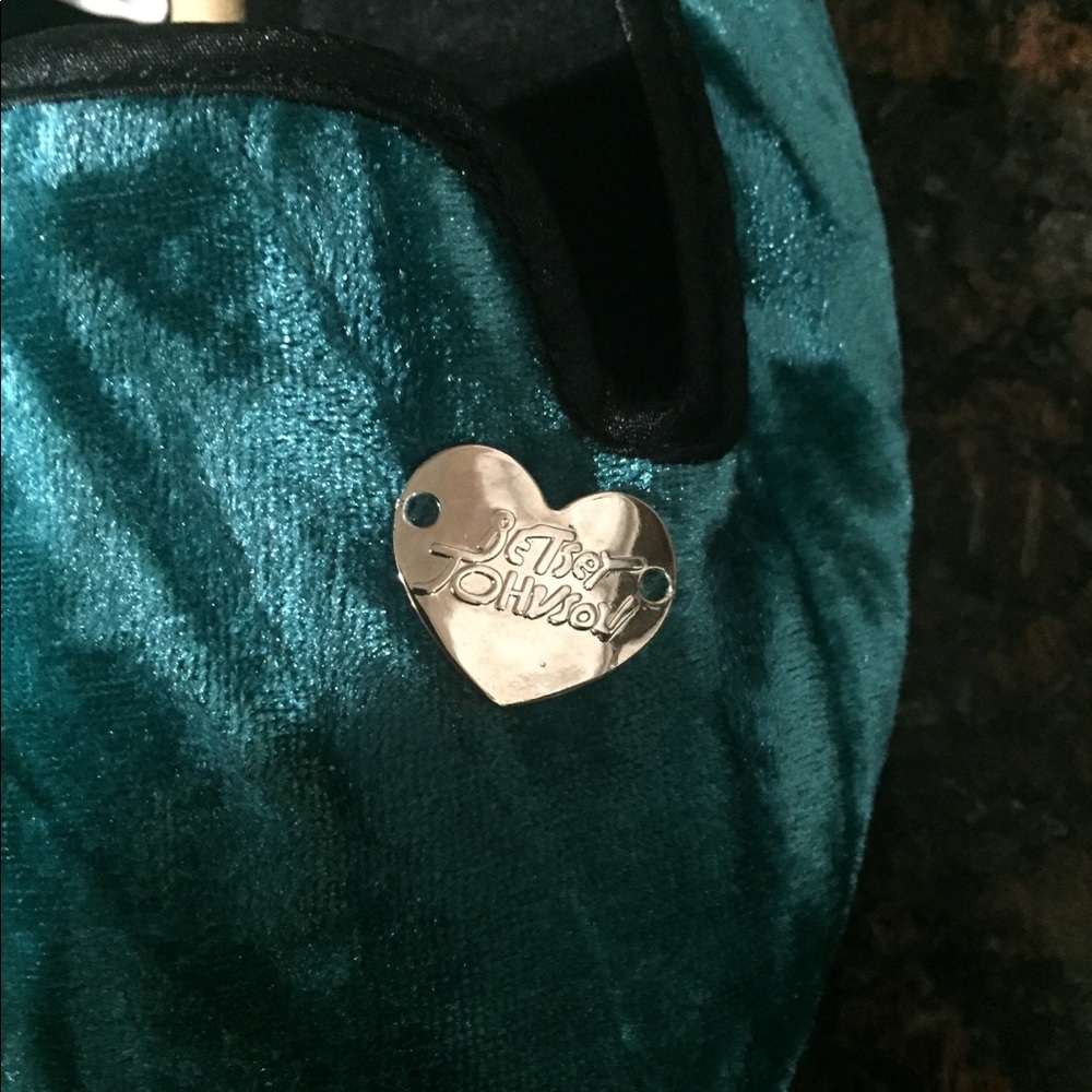 Teal velvet Betsey Johnson slippers - Picture 6 of 8