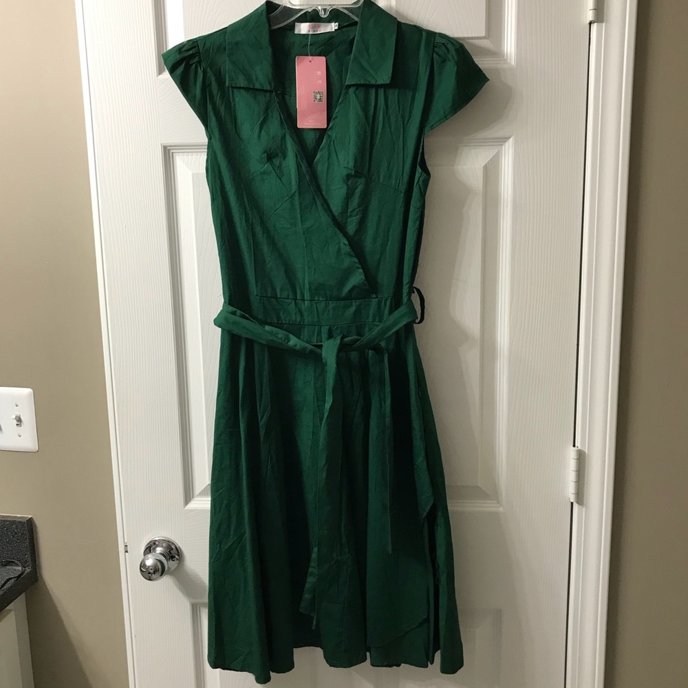 NWT Emerald Green Wrap Dress