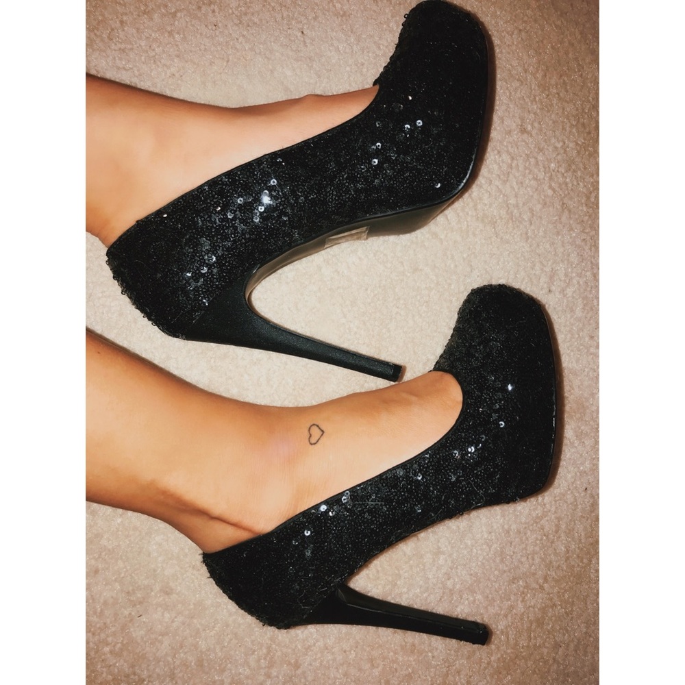 Black Sparkly Heels