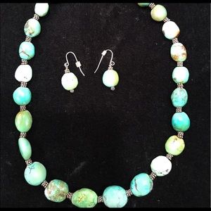 Custom stone necklace with matching earrings.....