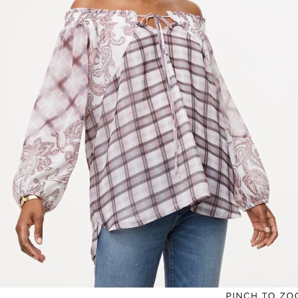 LOFT Paisley off the shoulder blouse!!
