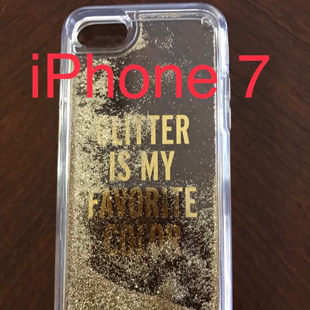 Clear Kate Spade iPhone 7 case w/liquid glitter