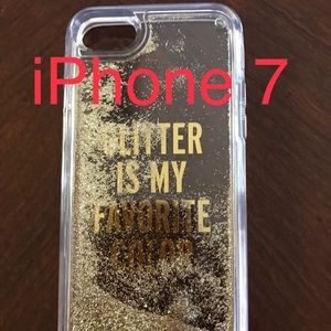 Clear Kate Spade iPhone 7 case w/liquid glitter