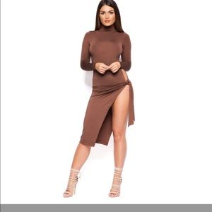 Chocolate Hang on Tight Knot Dress