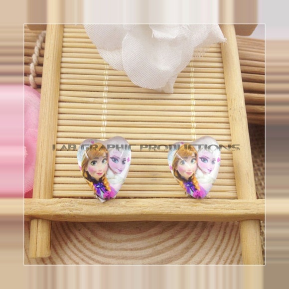 Frozen Princess Elsa Anna Earrings - Clip Ons - Picture 3 of 5