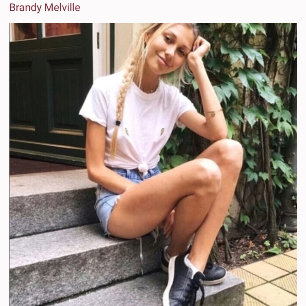 Brandy Melville Double Lightning Bolt Tee NWT