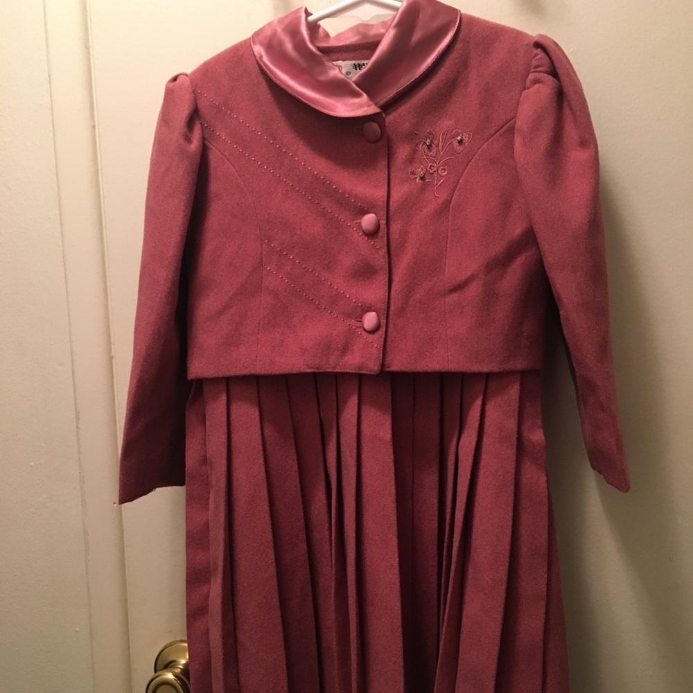 Mauve/Rose Wool Dress with matching jacket
