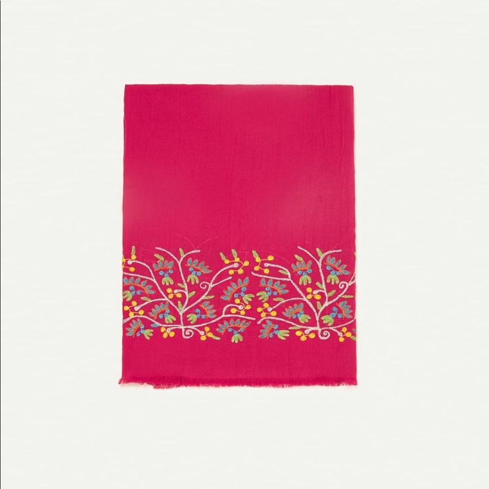 Zara Limited Edition Embroidered Scarf