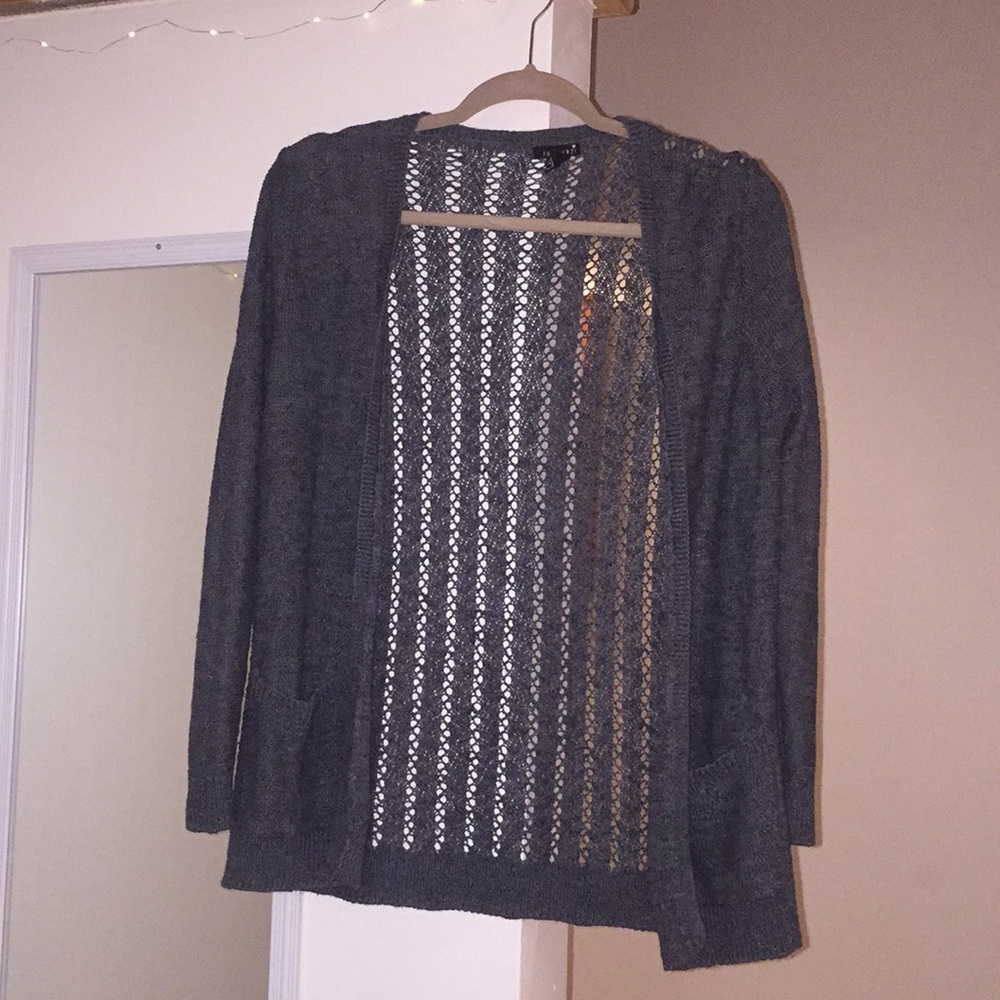 light cozy gray cardigan