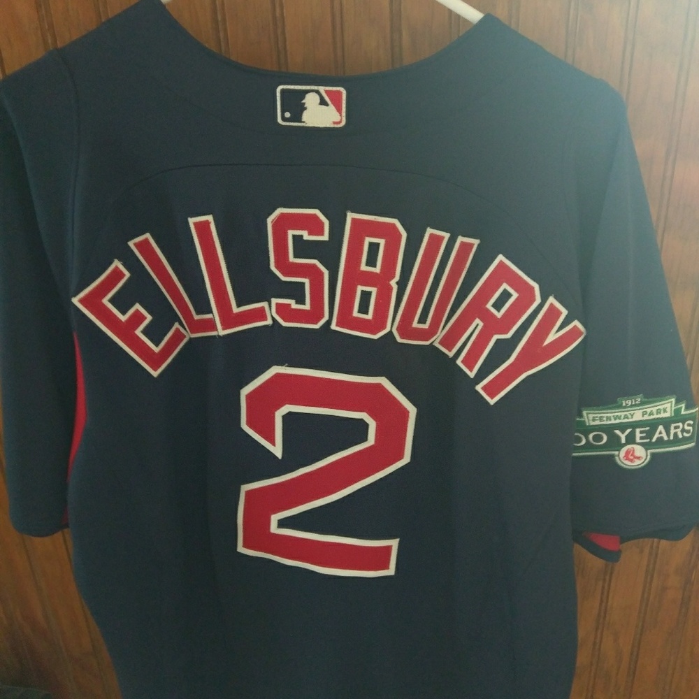 Jacoby Ellsburry 100 yr Anniversary Red Sox Jersey