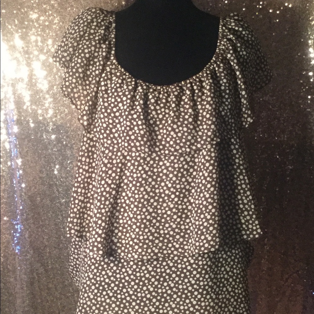 Polka Dot Ruffle Top