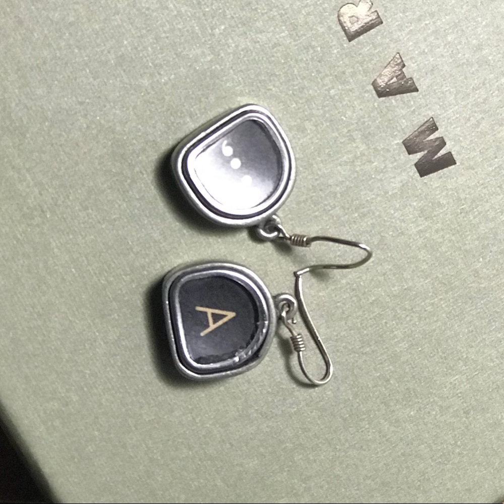 handmade earrings typewriter