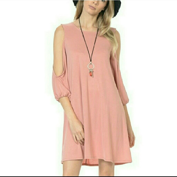 Dusty Rose Open Arm Dress - Picture 2 of 3