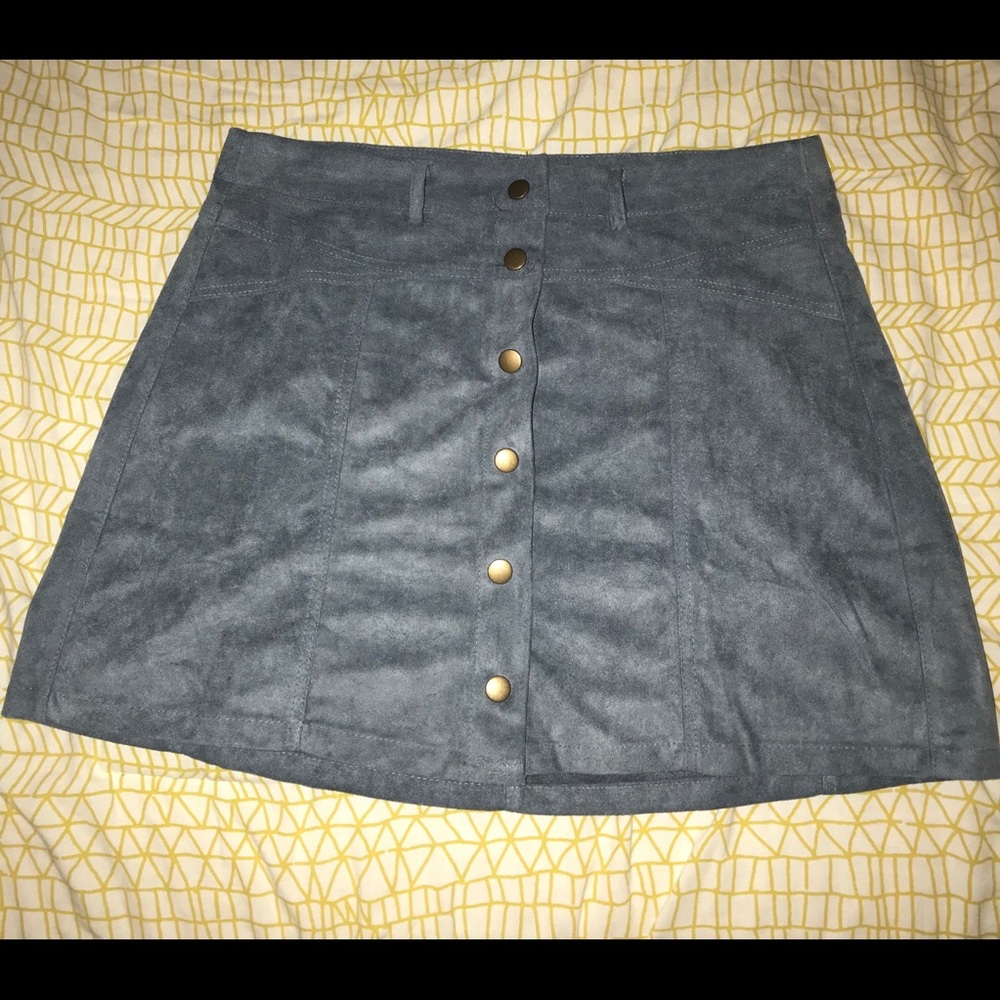 Light blue suede bottom up skirt